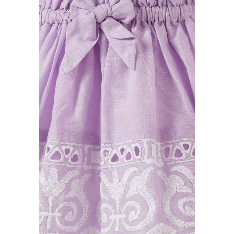 Zimmermann - Raie Embroidered Flip Skirt in Cotton