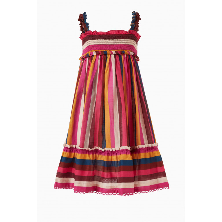 Zimmermann - Ginger Striped Shirred Dress in Cotton