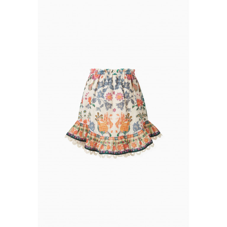 Zimmermann - Ginger Palm-print Flip Skirt in Cotton