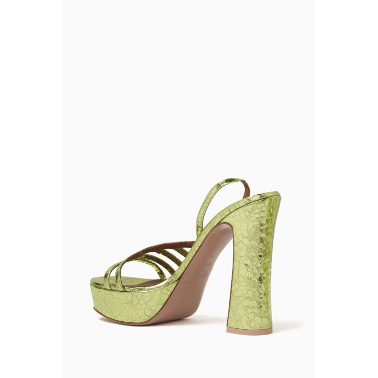 Malone Souliers - Amaya 125 Platform Sandals in Cracked Mirror Leather