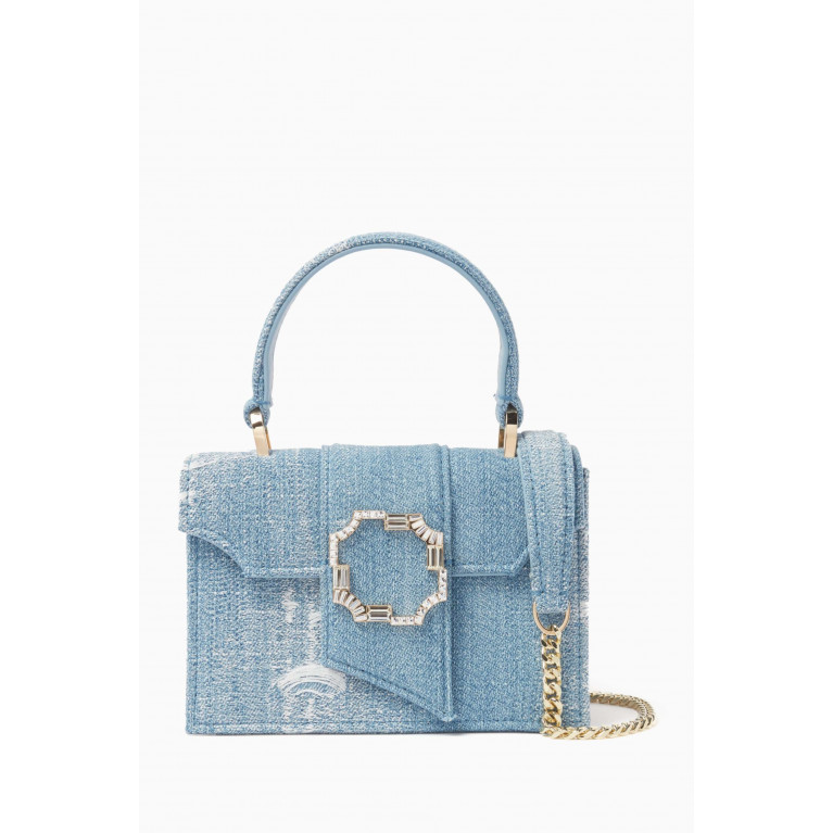 Malone Souliers - Mini Audrey Square Top-handle Bag in Cotton-denim
