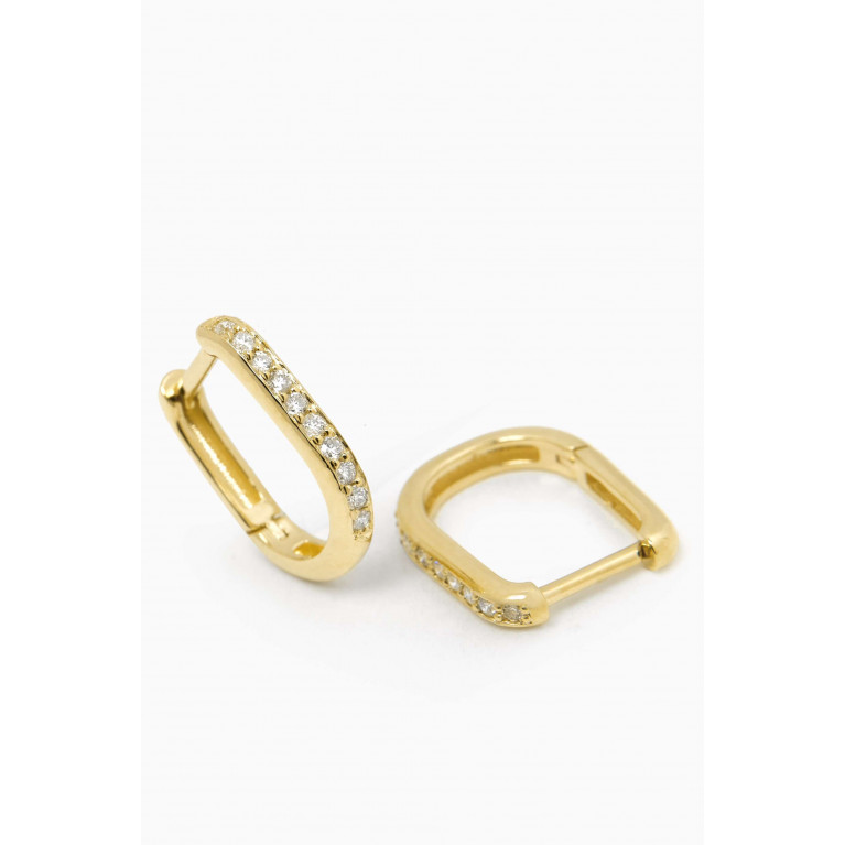 By Adina Eden - Oval Diamond Earrings in 14kt Gold