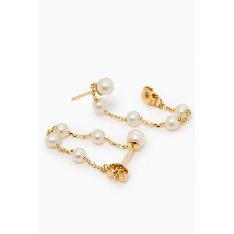 By Adina Eden - Multi-pearl Chain Stud Earrings in 14kt Gold