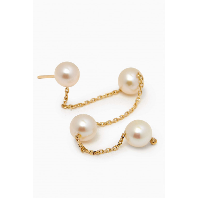By Adina Eden - Pearl Chain Drop Earrings in 14kt Gold
