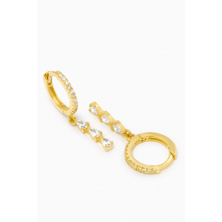 By Adina Eden - Pavé Teardrop Huggie Earrings in 14kt Gold-plated Sterling Silver