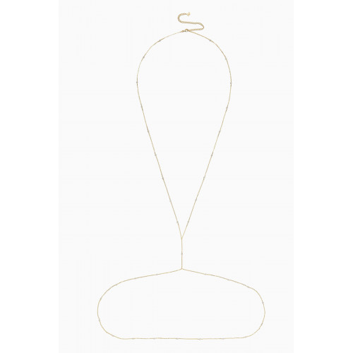 By Adina Eden - Pearl & CZ Body Chain in 14kt Gold-plated Sterling Silver