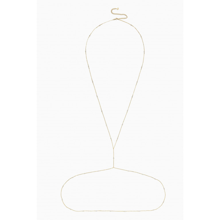 By Adina Eden - Pearl & CZ Body Chain in 14kt Gold-plated Sterling Silver