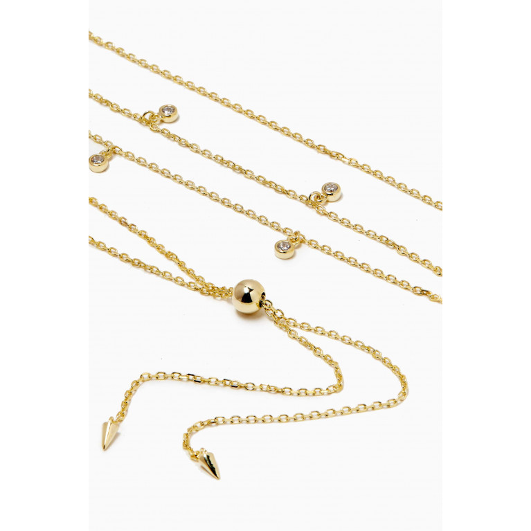 By Adina Eden - CZ Bezel Shaker Body Chain in 14kt Gold-plated Sterling Silver