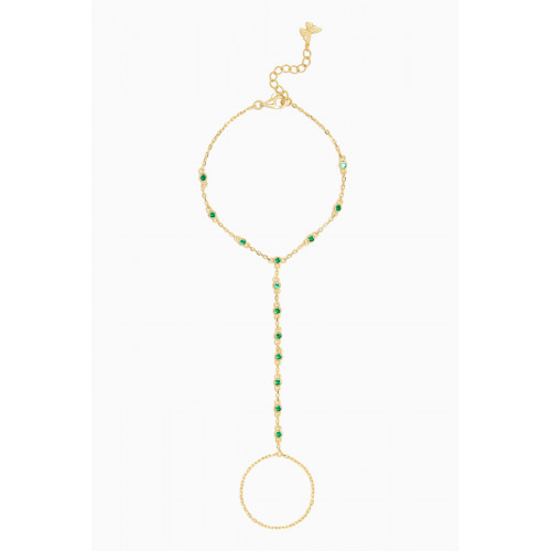 By Adina Eden - CZ Station Hand Chain in 14kt Gold-plated Sterling Silver