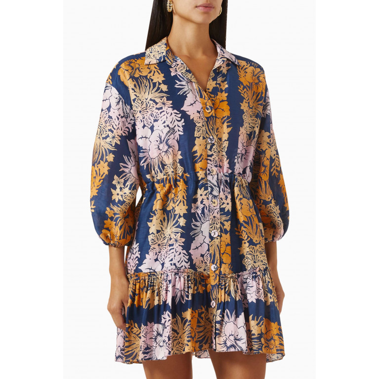 Sandro - Glynis Hawaii-print Dress in Linen