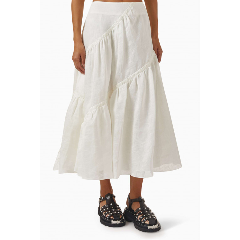 Sandro - Christina Ruffle Maxi Skirt in Linen
