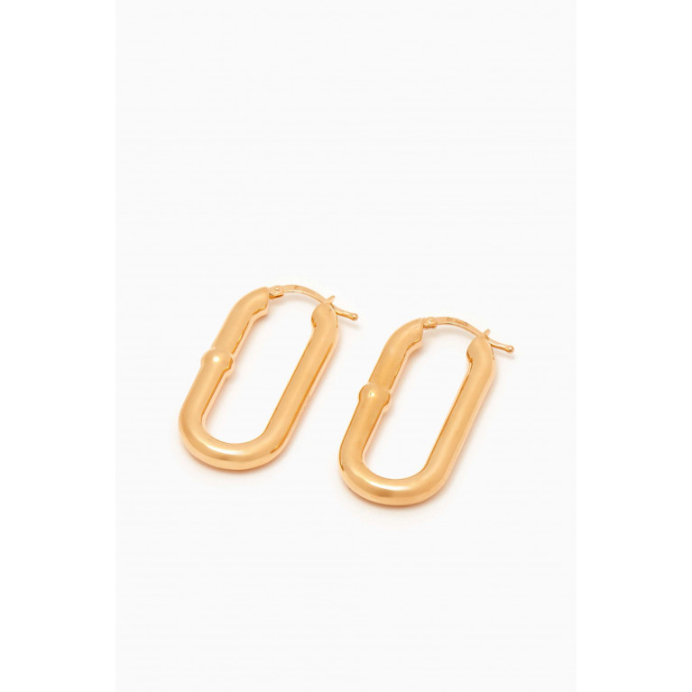 Bottega Veneta - Chains Oval Hoop Earrings in 18kt Gold-plated Silver