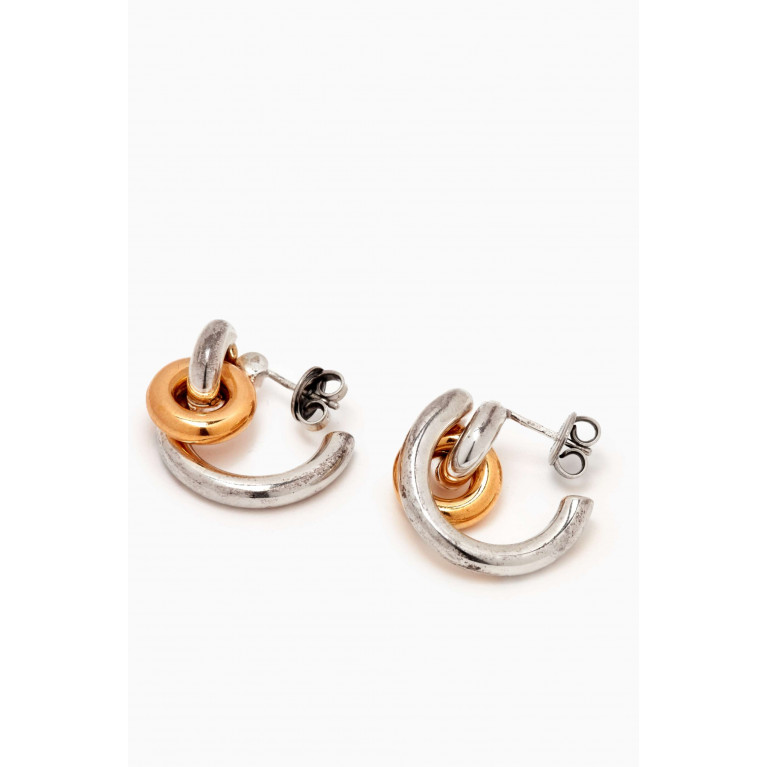 Bottega Veneta - Loop Hoop Earrings in Silver & 18kt Gold-plated Silver