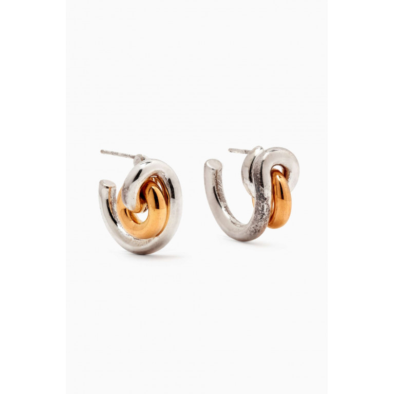 Bottega Veneta - Loop Hoop Earrings in Silver & 18kt Gold-plated Silver