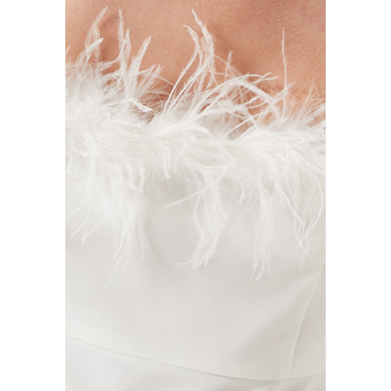 RIXO - Selene Feather Midi Dress in Crepe