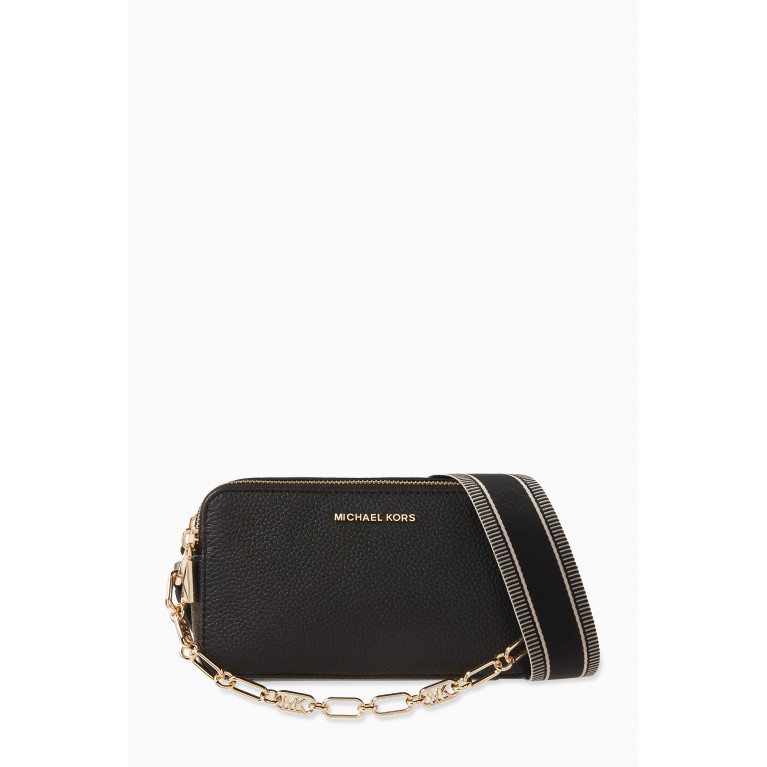 MICHAEL KORS - Small Jet Set Double Zip Camera Bag in Pebbled Leather