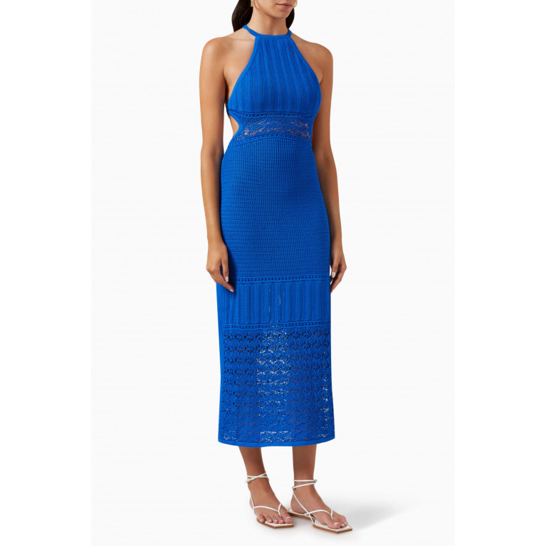 Significant Other - Abby Halter Midi Dress in Stretch Lace-knit