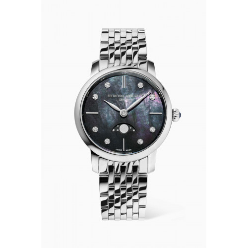 Frédérique Constant - Slimline Moonphase Diamond Quartz Stainless Steel Watch, 30mm