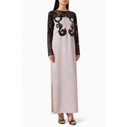 NASS - Embroidered Colour-block Maxi Dress in Jacquard