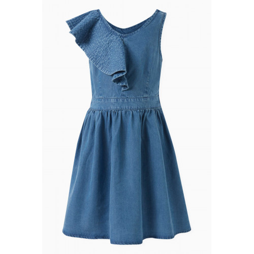 Habitual - Ruffled Dress in Denim Blue