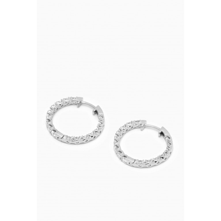 Fergus James - Crescent Diamond Hoop Earring in 18kt White Gold