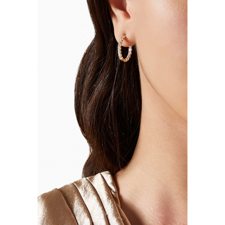 Fergus James - Crescent Diamond Hoop Earrings in 18kt Gold