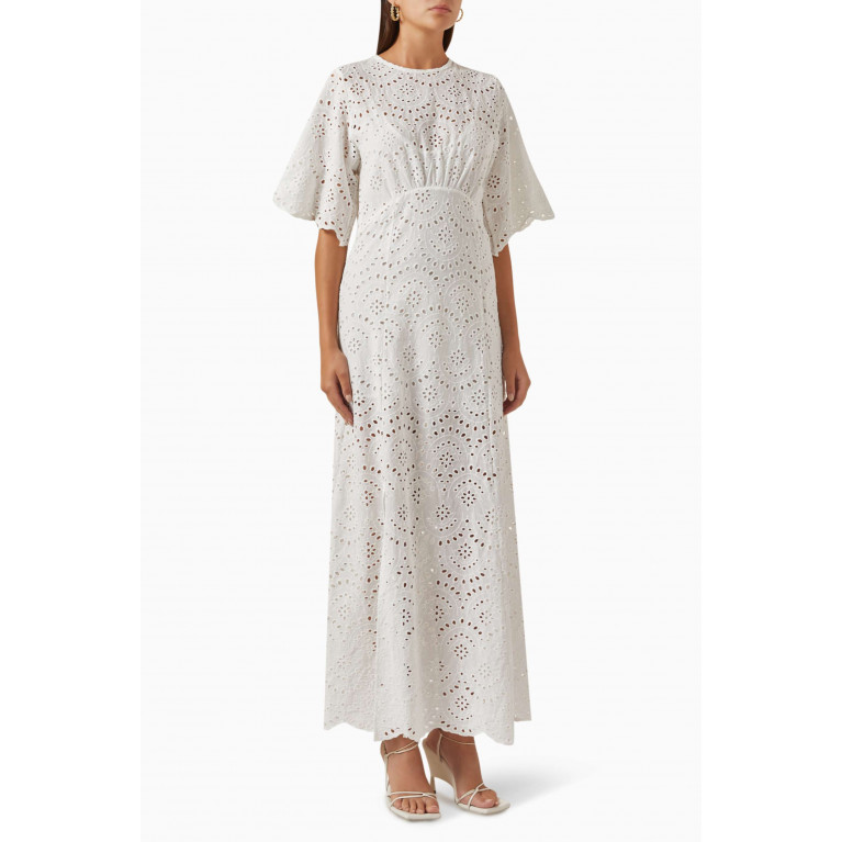 Natalie Martin - Lily Embroidered Maxi Dress in Cotton