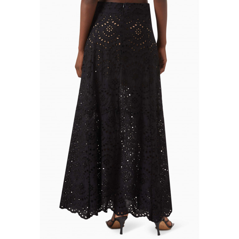 Natalie Martin - Madison Embroidered Maxi Skirt in Cotton