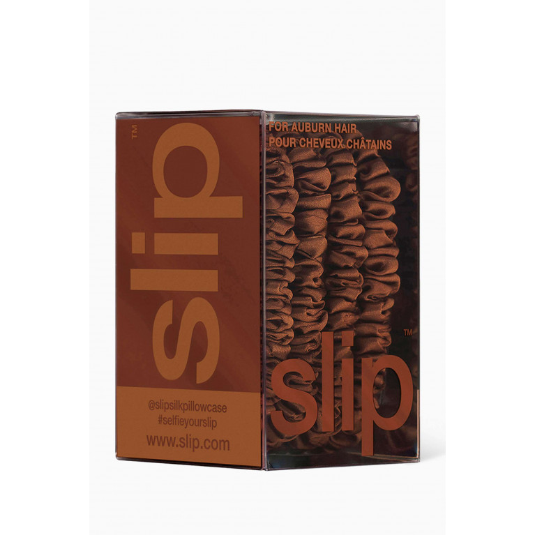 Slip - Auburn Pure Silk Skinny Scrunchies (Set of 4)