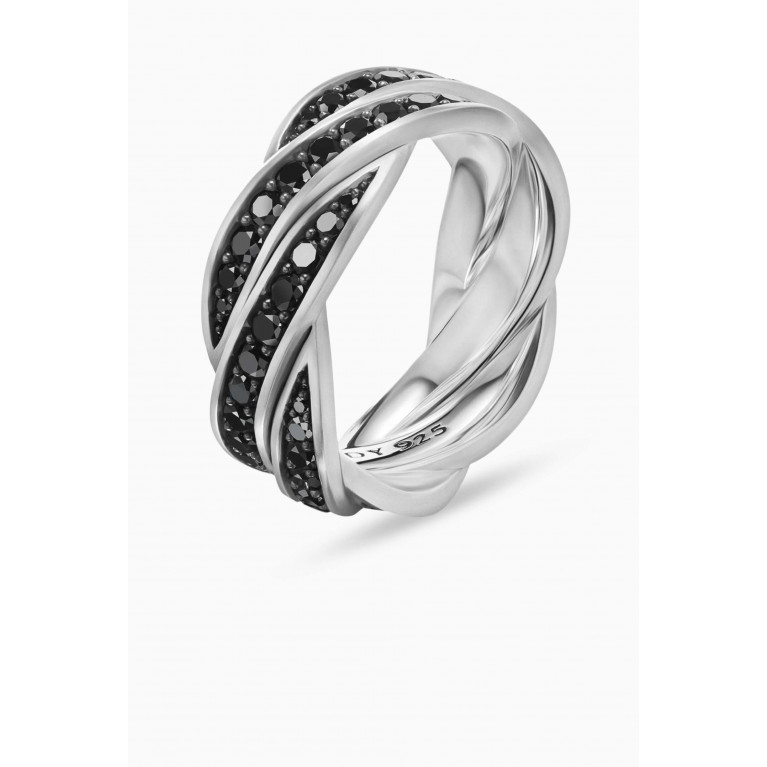 David Yurman - Diamond DY Helios Band Ring in Sterling Silver