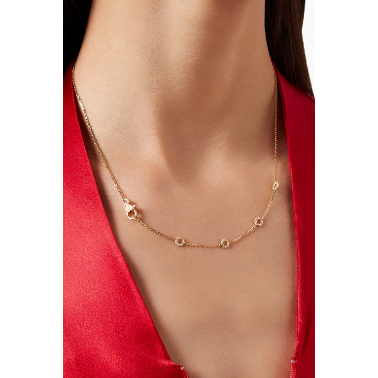 Yvonne Leon - Solitaire Mini Donuts Diamond Necklace in 18kt gold