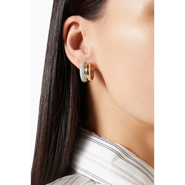 Yvonne Leon - Bouees Creoles Diamond Hoop Earrings in 9kt Yellow & White Gold