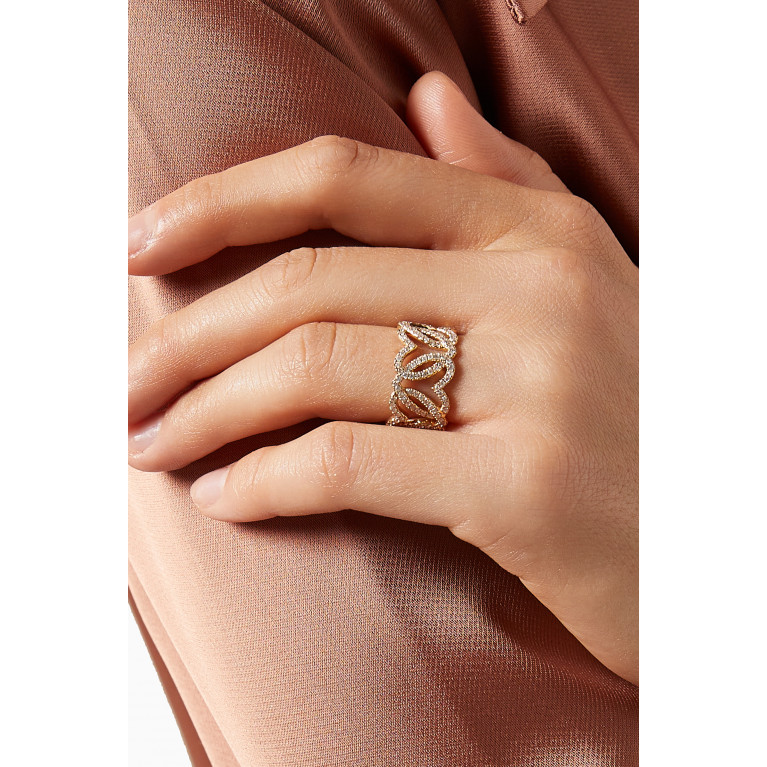 Yvonne Leon - Heart Mesh Diamond Ring in 18kt gold