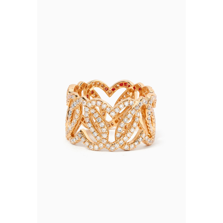 Yvonne Leon - Heart Mesh Diamond Ring in 18kt gold