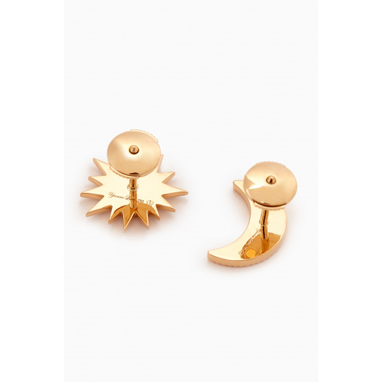 Yvonne Leon - Sun & Moon Diamond Stud Earrings in 18kt Gold