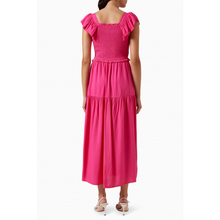 Y.A.S - Yascitri Smocked Midi Dress in EcoVero™ Pink