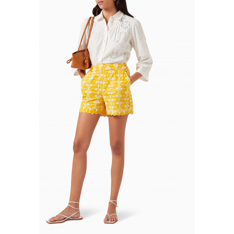 Y.A.S - Yaslemina Embroidered Shorts in Organic Cotton