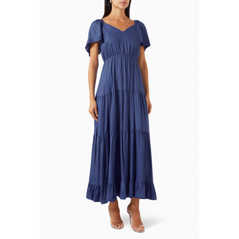 Y.A.S - Yastoronto Tiered Maxi Dress in EcoVero™ Blue