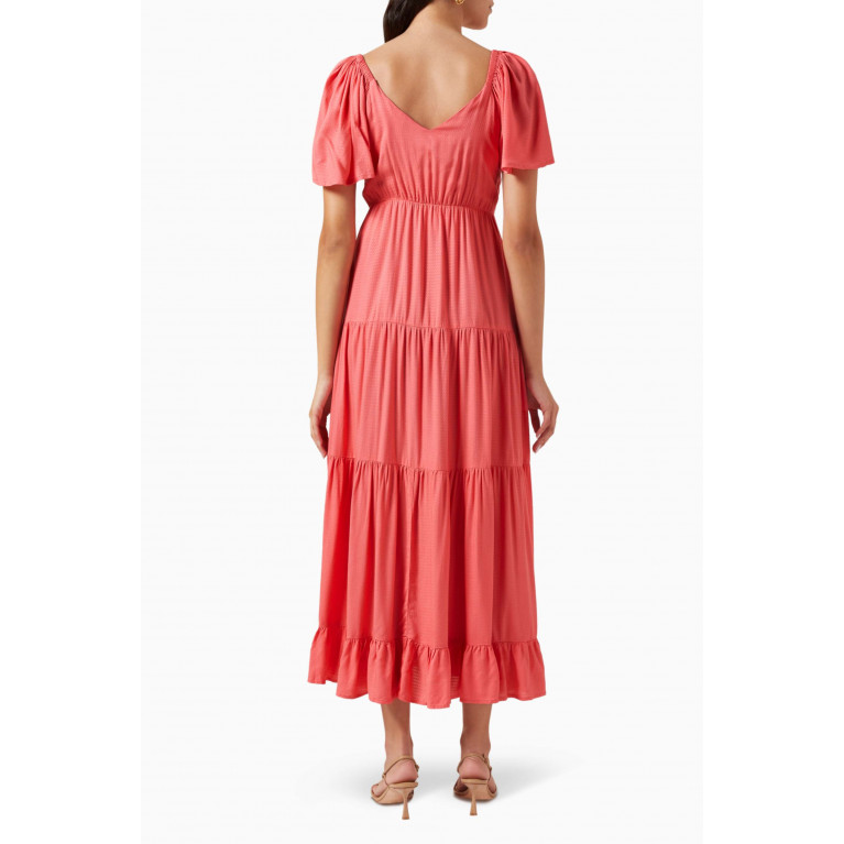 Y.A.S - Yastoronto Tiered Maxi Dress in EcoVero™ Pink