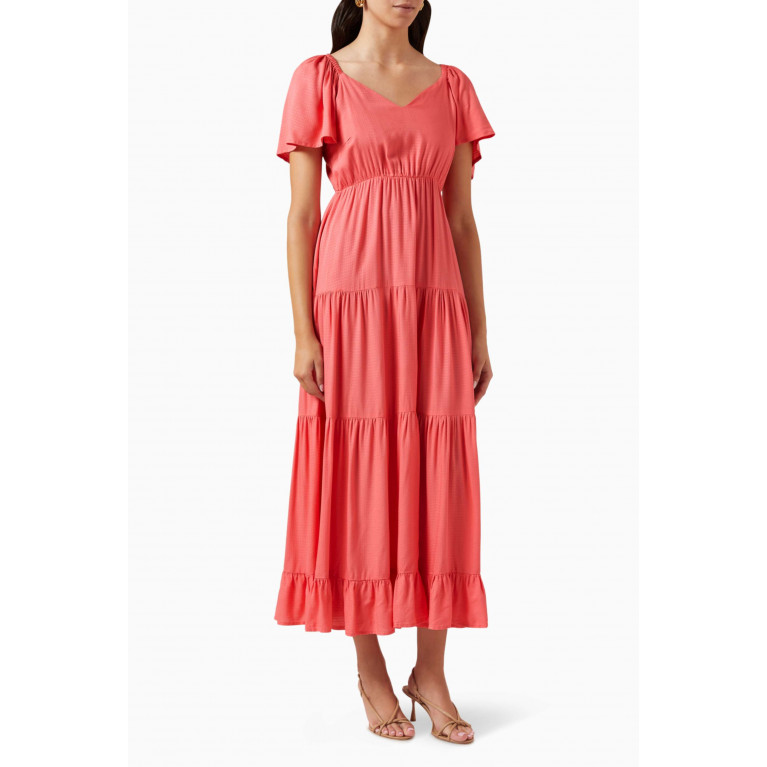 Y.A.S - Yastoronto Tiered Maxi Dress in EcoVero™ Pink
