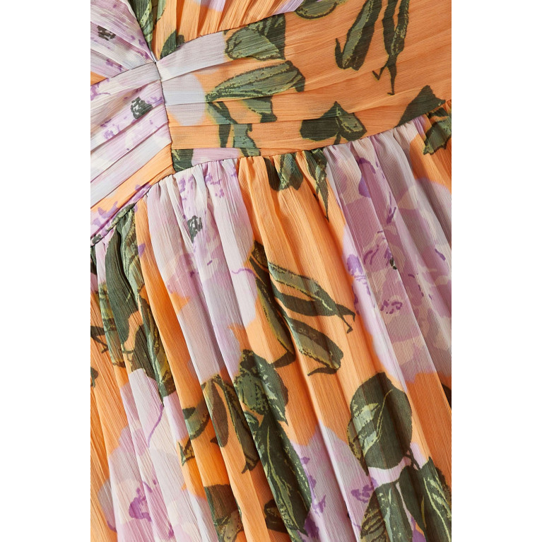 Y.A.S - Yasplita Floral-print Midi Dress in Plissé