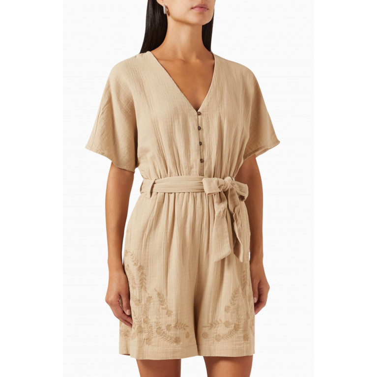 Y.A.S - Yascecilia Embroidered Playsuit in Cotton