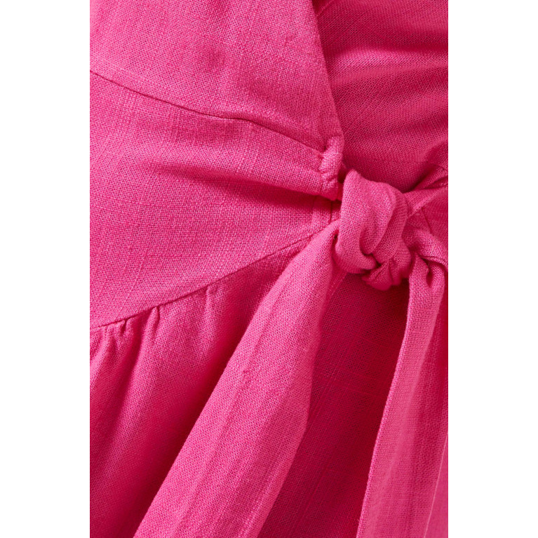 Y.A.S - Yasprima Frill Wrap Dress in Linen-blend