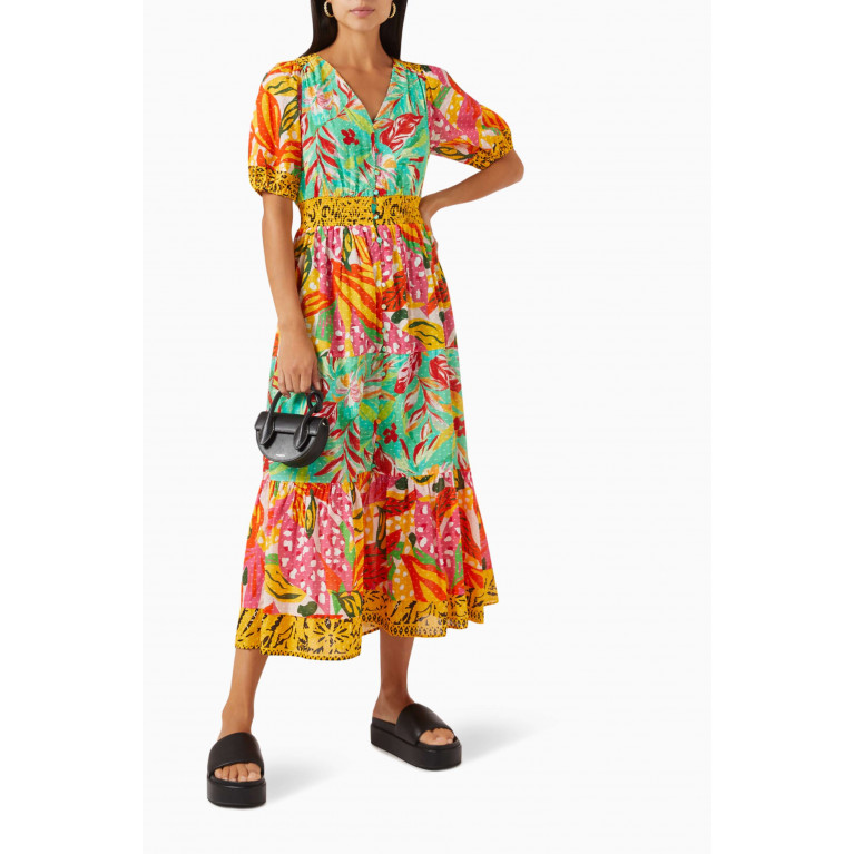 Y.A.S - Yastropicmix Printed Midi Dress in Cotton