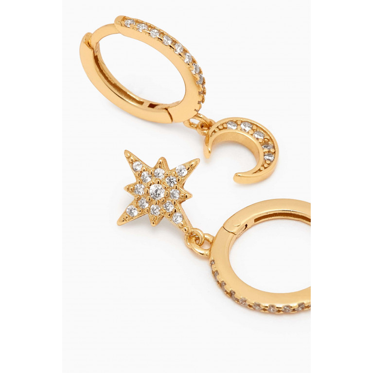 The Jewels Jar - Stella Crescent & Star Earrings in 18kt Gold-plated Sterling Silver