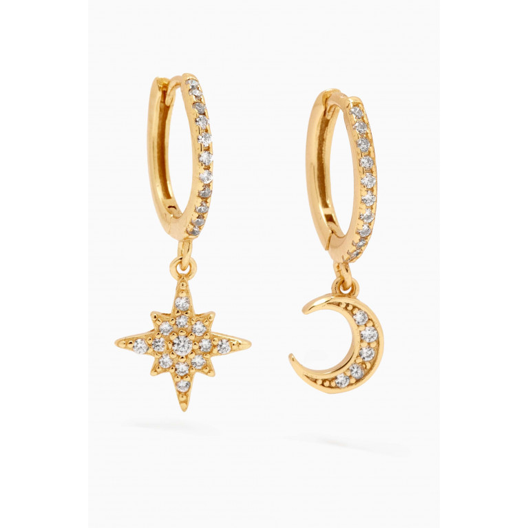 The Jewels Jar - Stella Crescent & Star Earrings in 18kt Gold-plated Sterling Silver