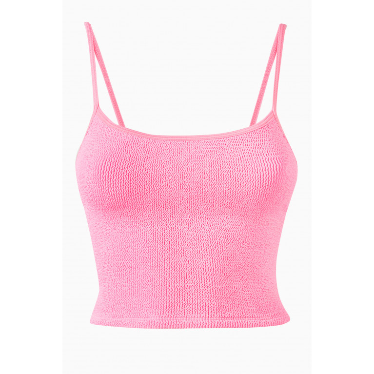 Hunza G - Brandy Cami Top in Crinkle™ Fabric Pink