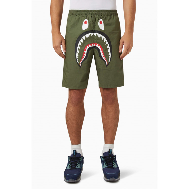 A Bathing Ape - Camo Shark Reversible Shorts in Nylon Blue