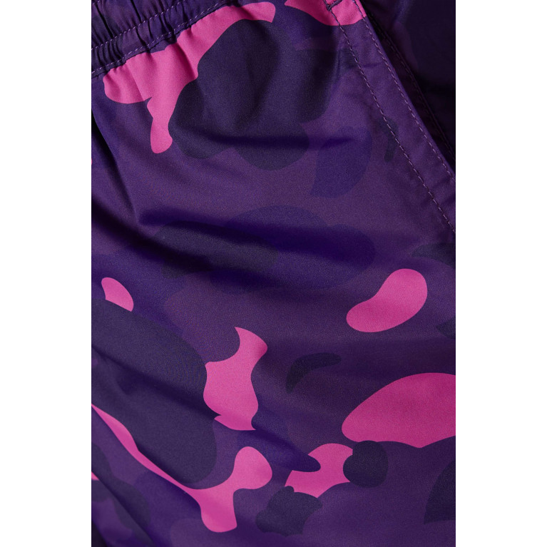 A Bathing Ape - Camo Shark Reversible Shorts in Nylon Purple