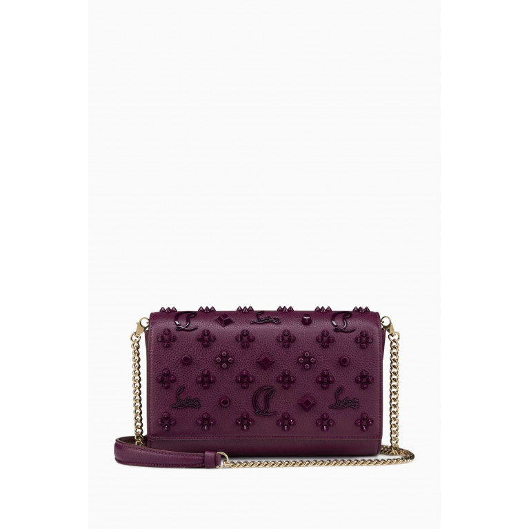 Christian Louboutin - Paloma Clutch in Textured Leather Purple